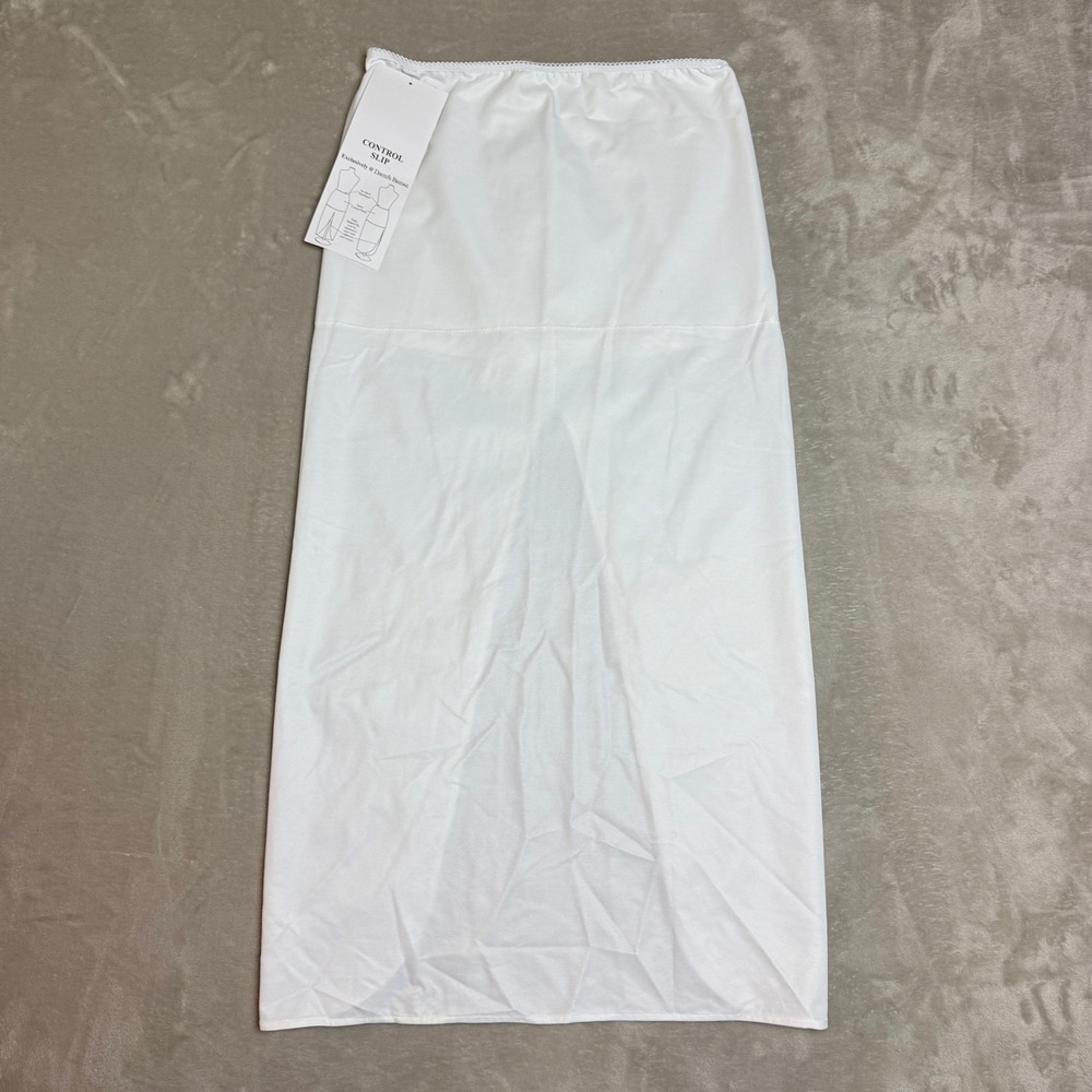 Davids Bridal Control Slip Wedding Dress Women L White Shapewear Slit Bridal NEW